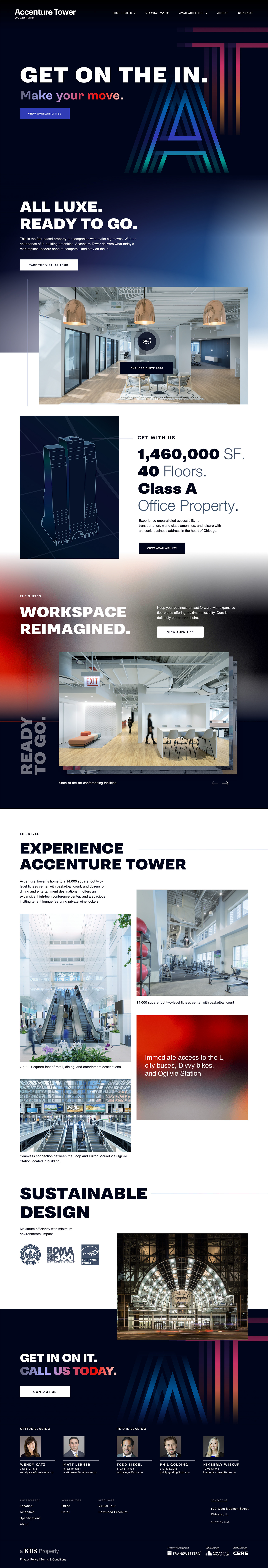 Vega Digital Awards Winner - Accenture Tower Rebranding + Site Design + Build 