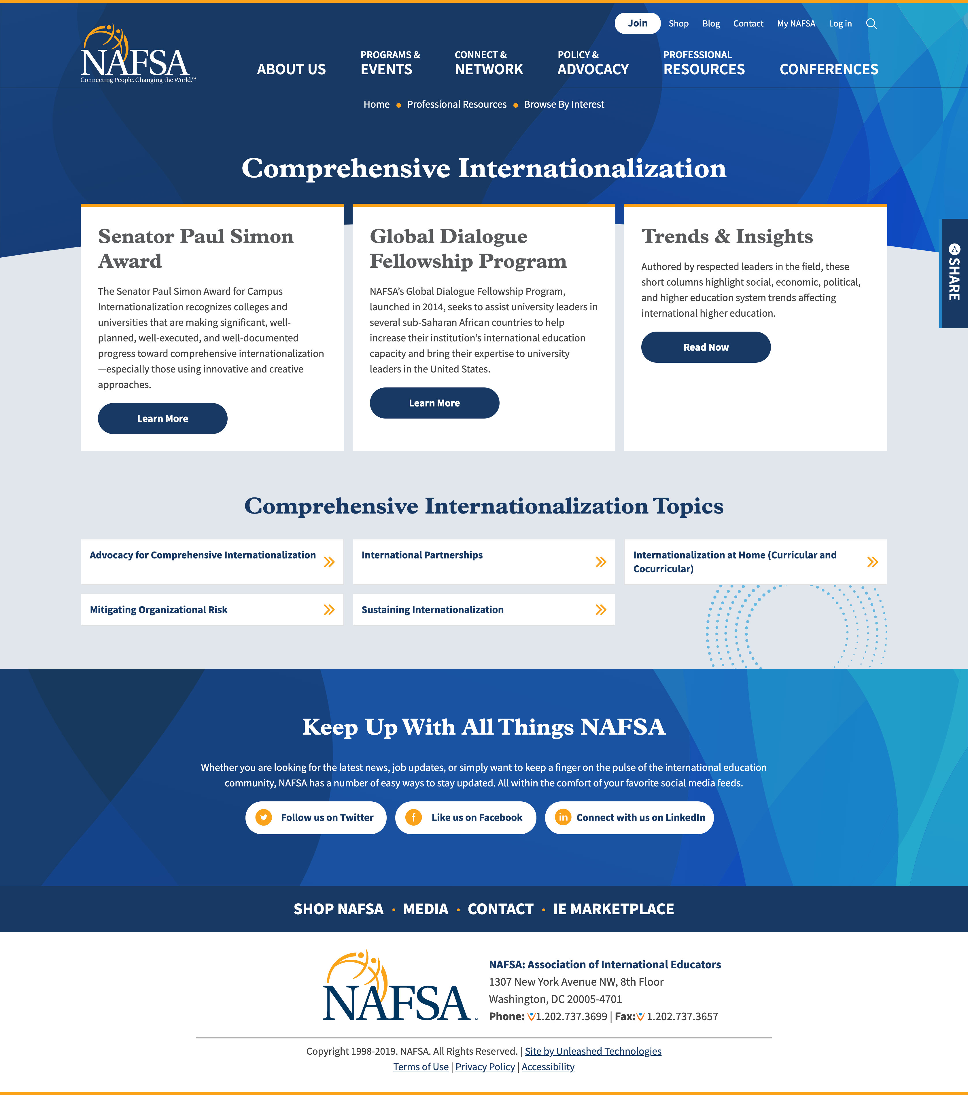 Vega Digital Awards Winner - NAFSA Digital Experience, Unleashed Technologies