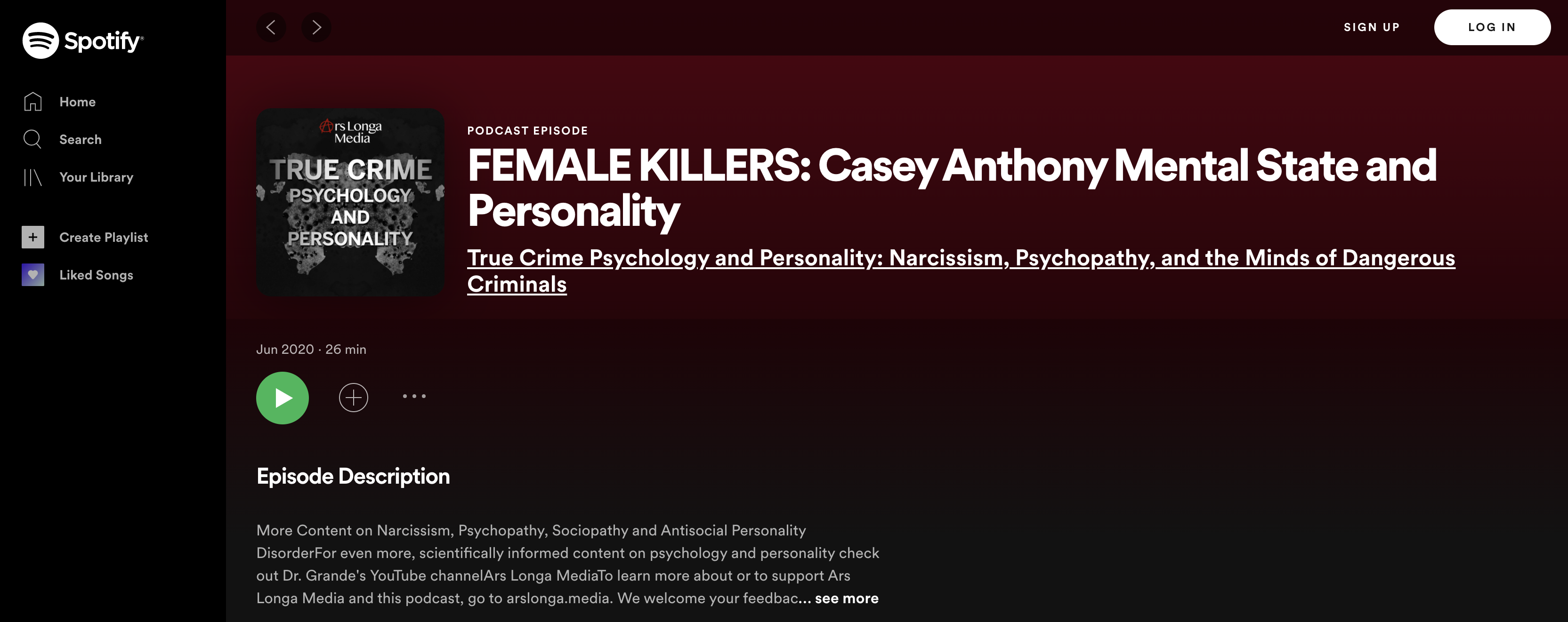 Vega Digital Awards Winner - True Crime Psychology And Personality 