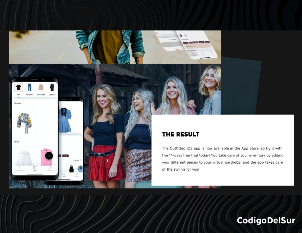 Vega Digital Awards Winner - Outfitted - The ultimate outfit discovery app!, Codigodelsur