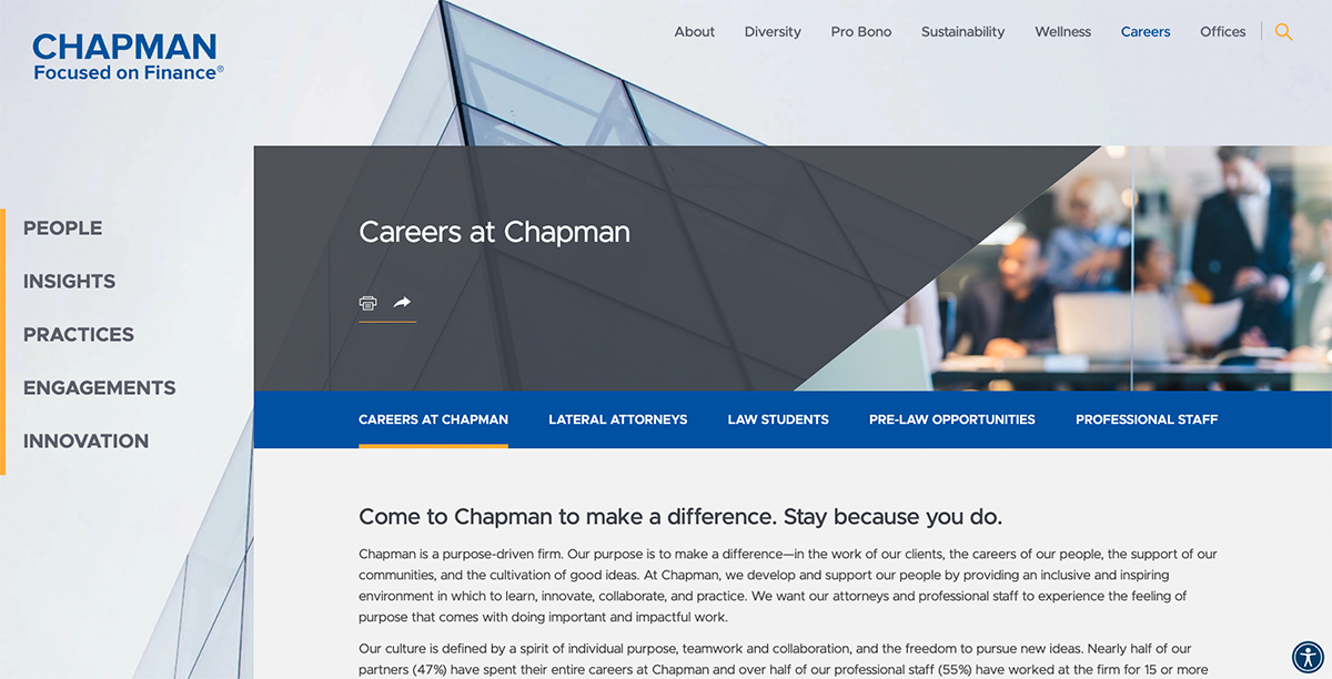 Vega Digital Awards Winner - Chapman Website