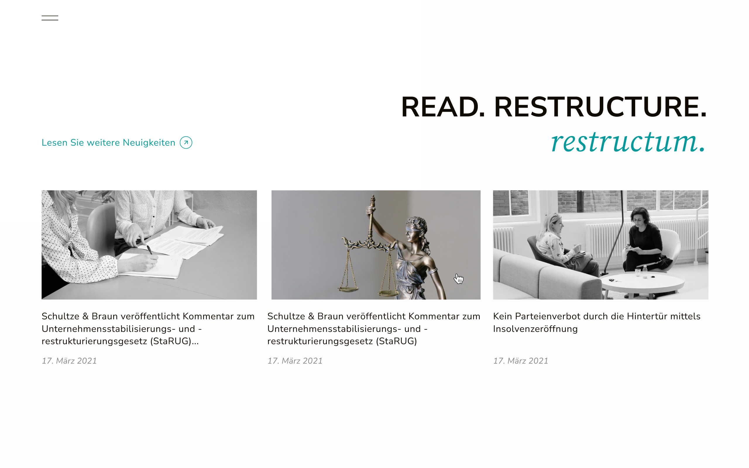 Vega Digital Awards Winner - Restructum. Website for a law firm., Zgraya Digital