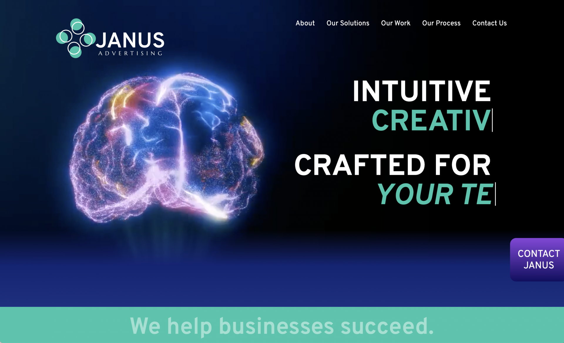 Vega Digital Awards Winner - Janus Advertising Website, Janus Advertising