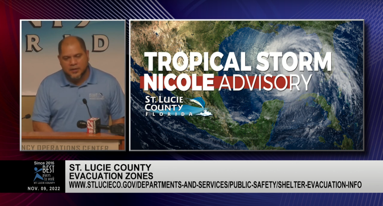 Vega Digital Awards Winner - Tropical Storm Nicole EOC Briefing , St. Lucie County Board of County Commissioners