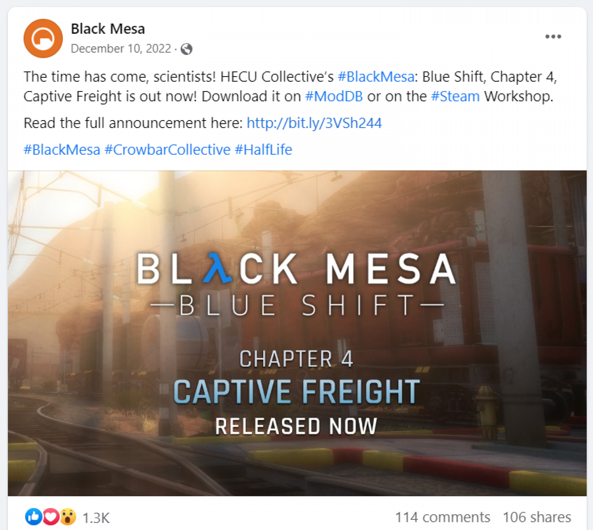 Vega Digital Awards Winner - Black Mesa Social Media Accounts, Infernozilla