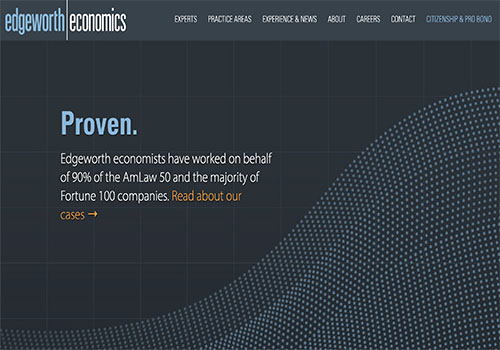 Edgeworth Economics Website Development and Design, Firmseek - Vega Website Awards Winner