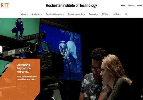 Rochester Institute of Technology Website, Behavior Design - Vega Website Awards Winner