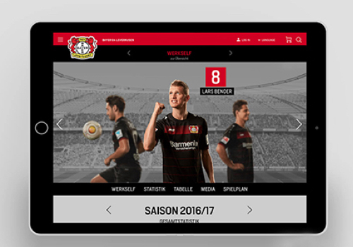 Website Bayer 04 Leverkusen, stay golden GmbH - Vega Website Awards Winner