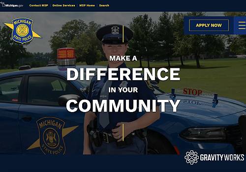 Michigan State Police Recruitment Website Redesign, Gravity Works Design and Development - Vega Website Awards Winner