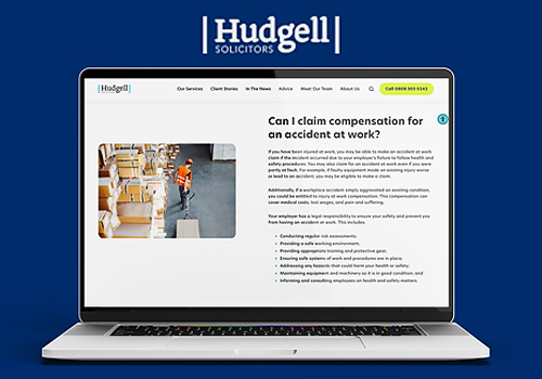 SEO and CRO Integration, Hudgell Solicitors, Contra Agency - Vega Website Awards Winner