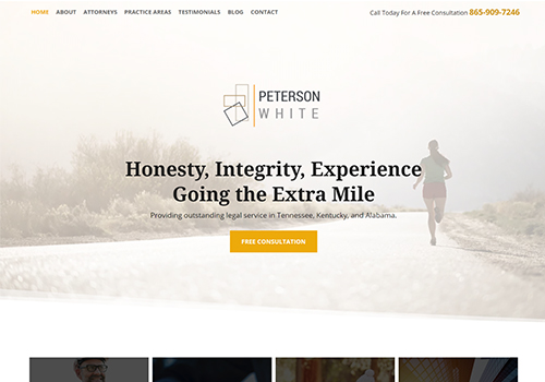 Peterson White LLP Website, FindLaw - Vega Website Awards Winner