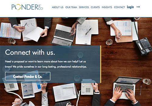 Ponder & Co Corporate Website, SnapShot Interactive - Vega Website Awards Winner