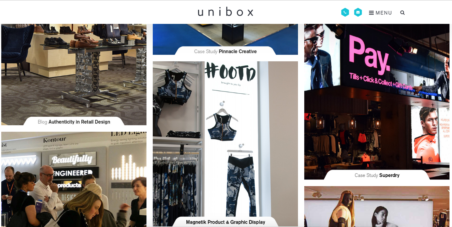 Vega Digital Awards Winner - Unibox new brand repositioning website